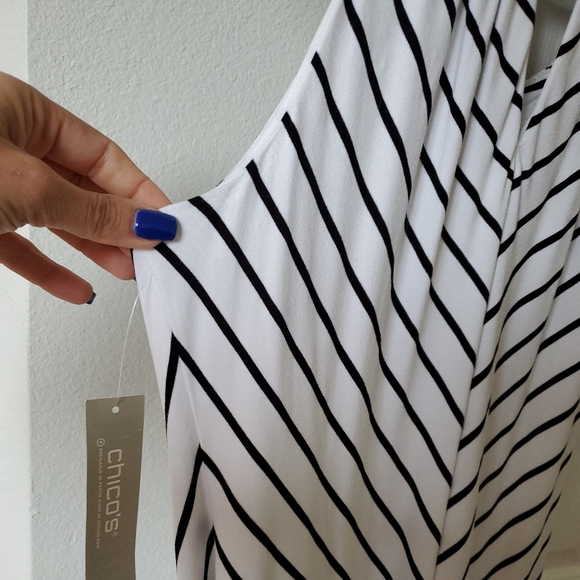 Sleeveless Halter-Neck Striped Maxi Dress Chico's size 1 - Picture 4 of 6